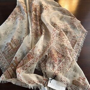 NWT-Treasure & Bond Floral Scarf in Cream and Red